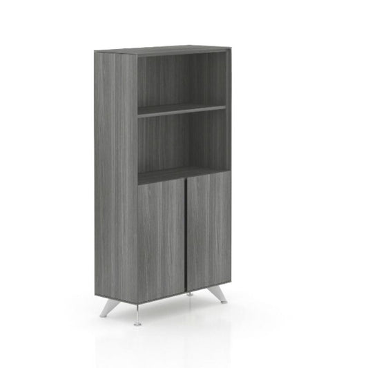 360 Bookcase with Doors 32x61" In Grey