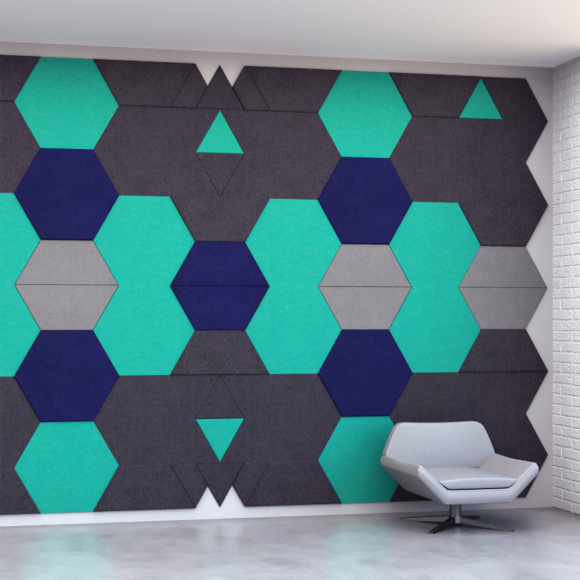 EchoDeco 85% Acoustic Wall Tile Parallelogram Shapes 12" & 24"