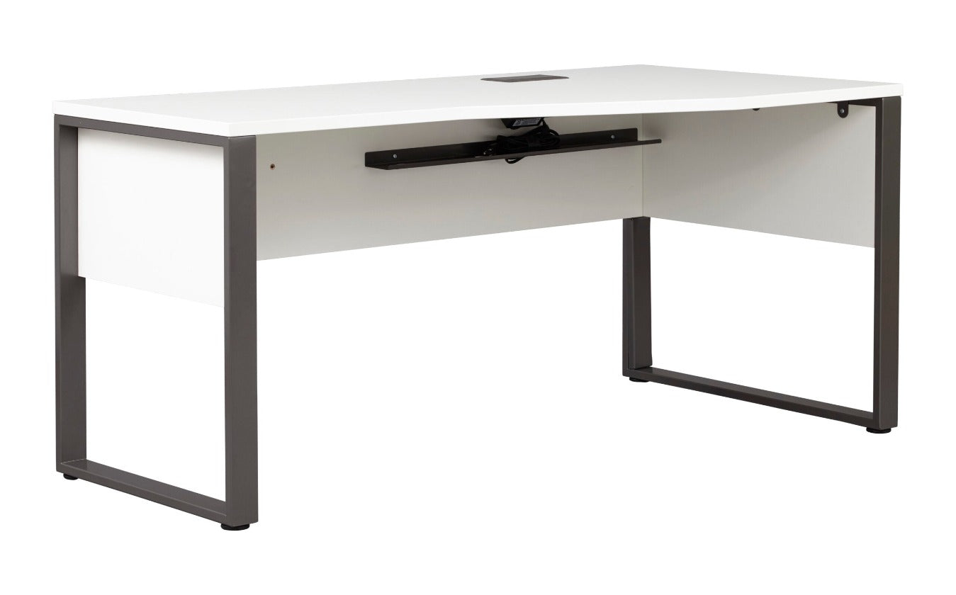 Kalmar Crescent Shape Desk 63" w/ USB and Power Outlets