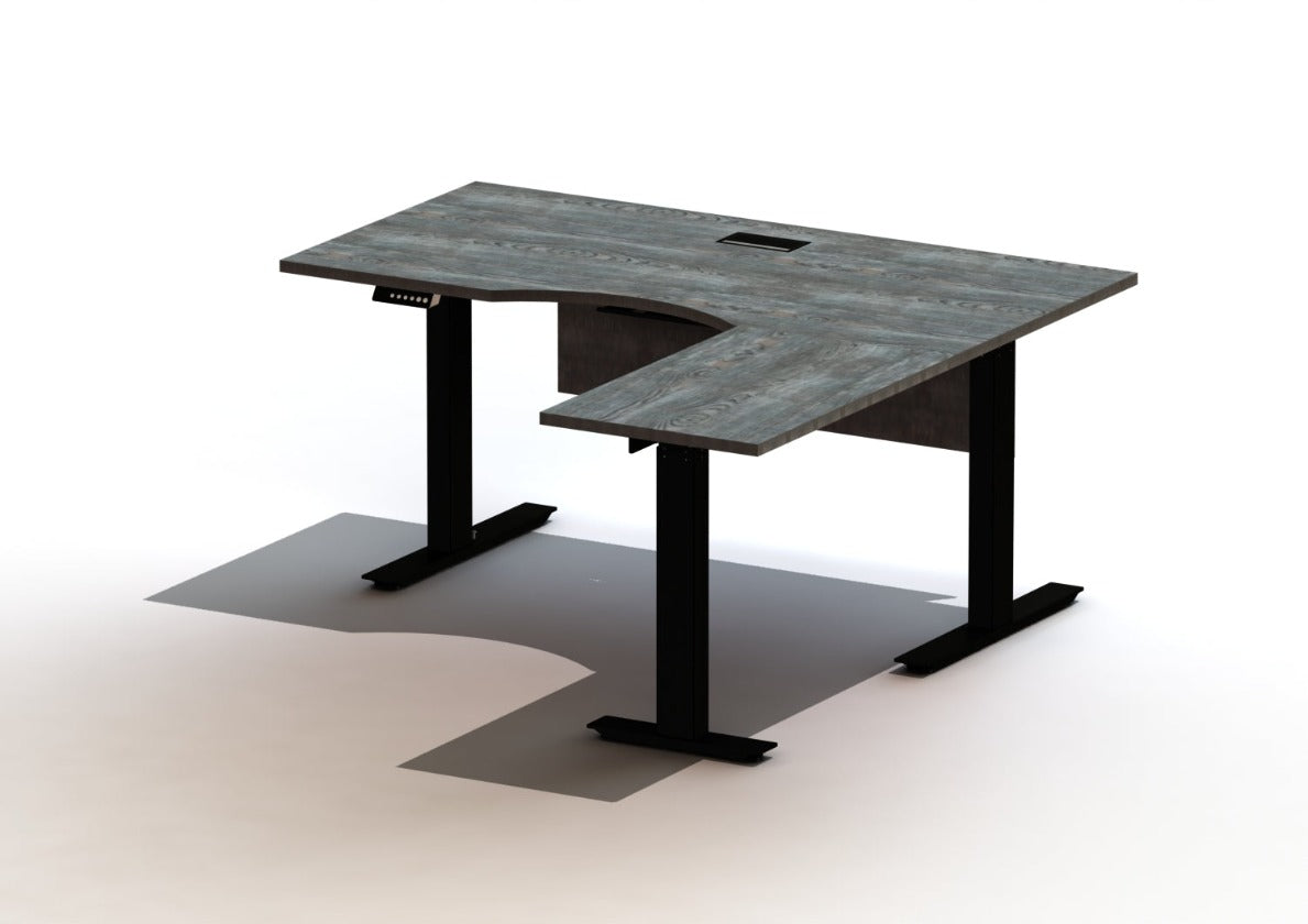 90 Degree Left Corner Standing Desk K6363SSL-Grey 63" 
