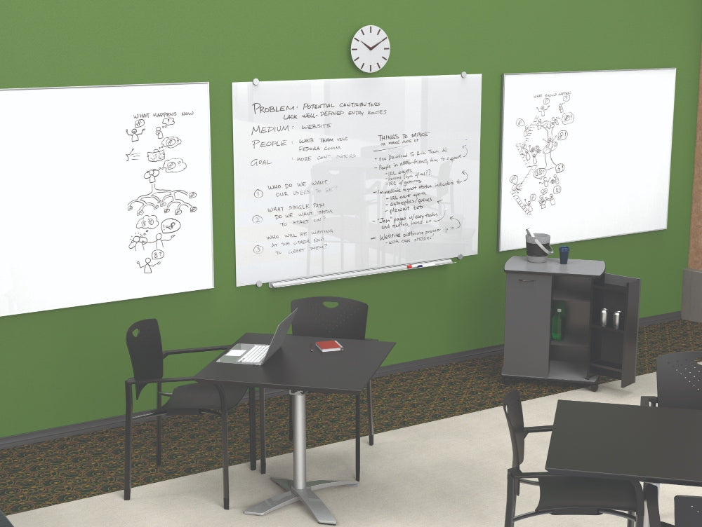 Glass Magnetic Whiteboards Wall Mounted 24"-95"W