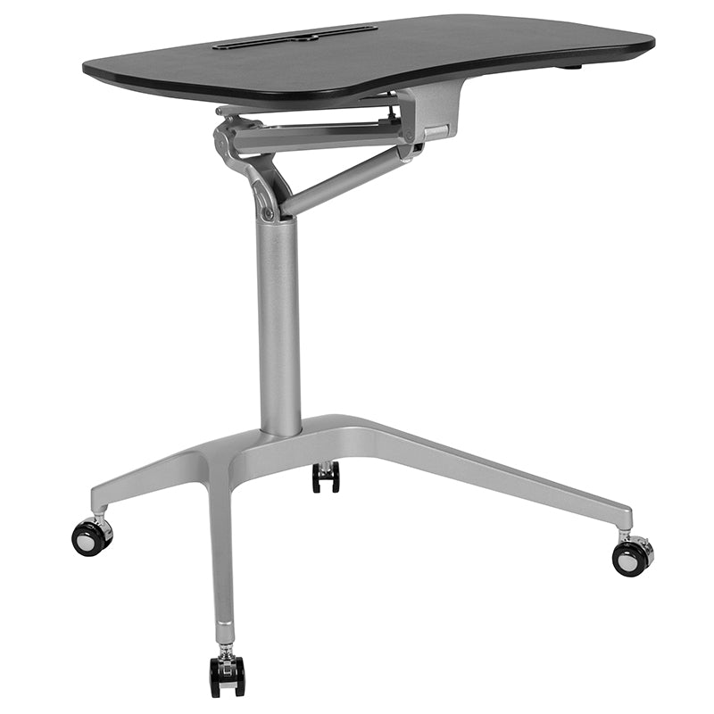 Mobile Standing Desk Pneumatic Black