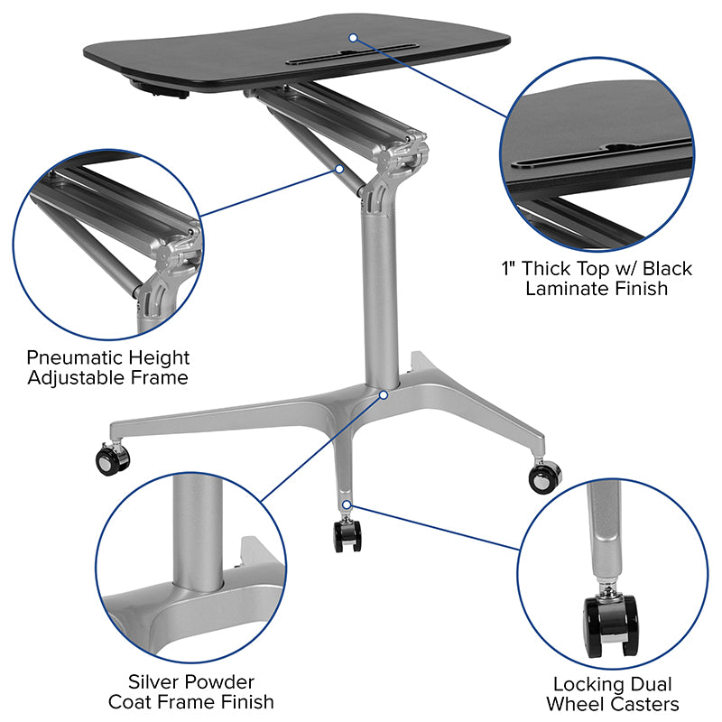 Mobile Standing Desk Pneumatic