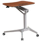 Mobile Standing Desk Pneumatic Mahogany