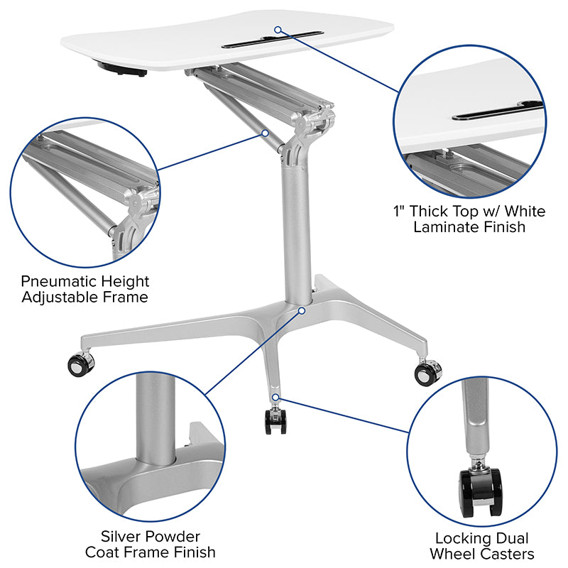 Mobile Standing Desk Pneumatic