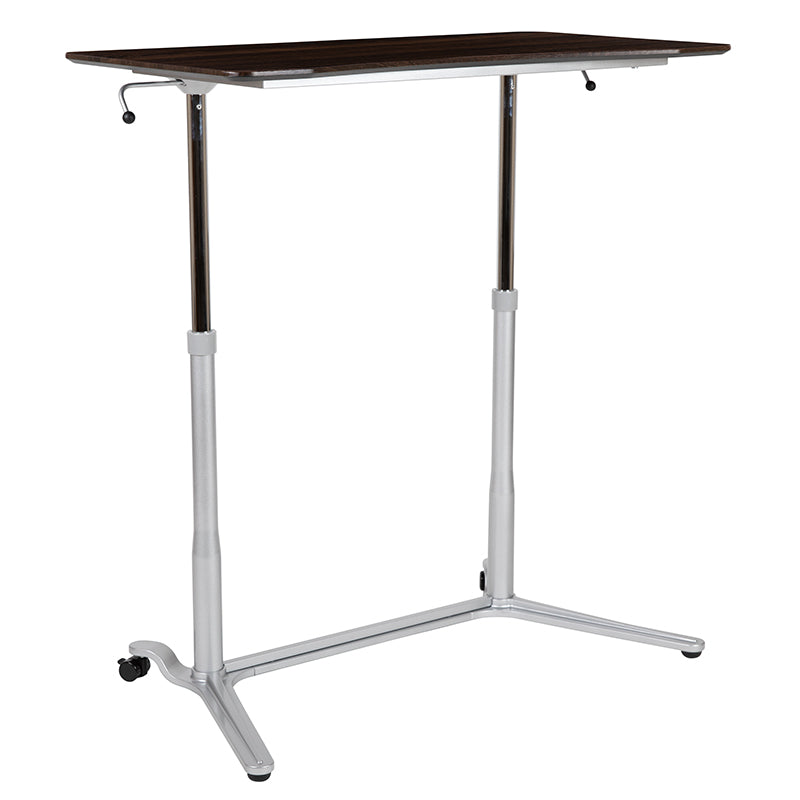 NAN-IP-6-1-DKW-GG Pneumatic Height Adjustable Stand Up  Desk - EgyrDesk