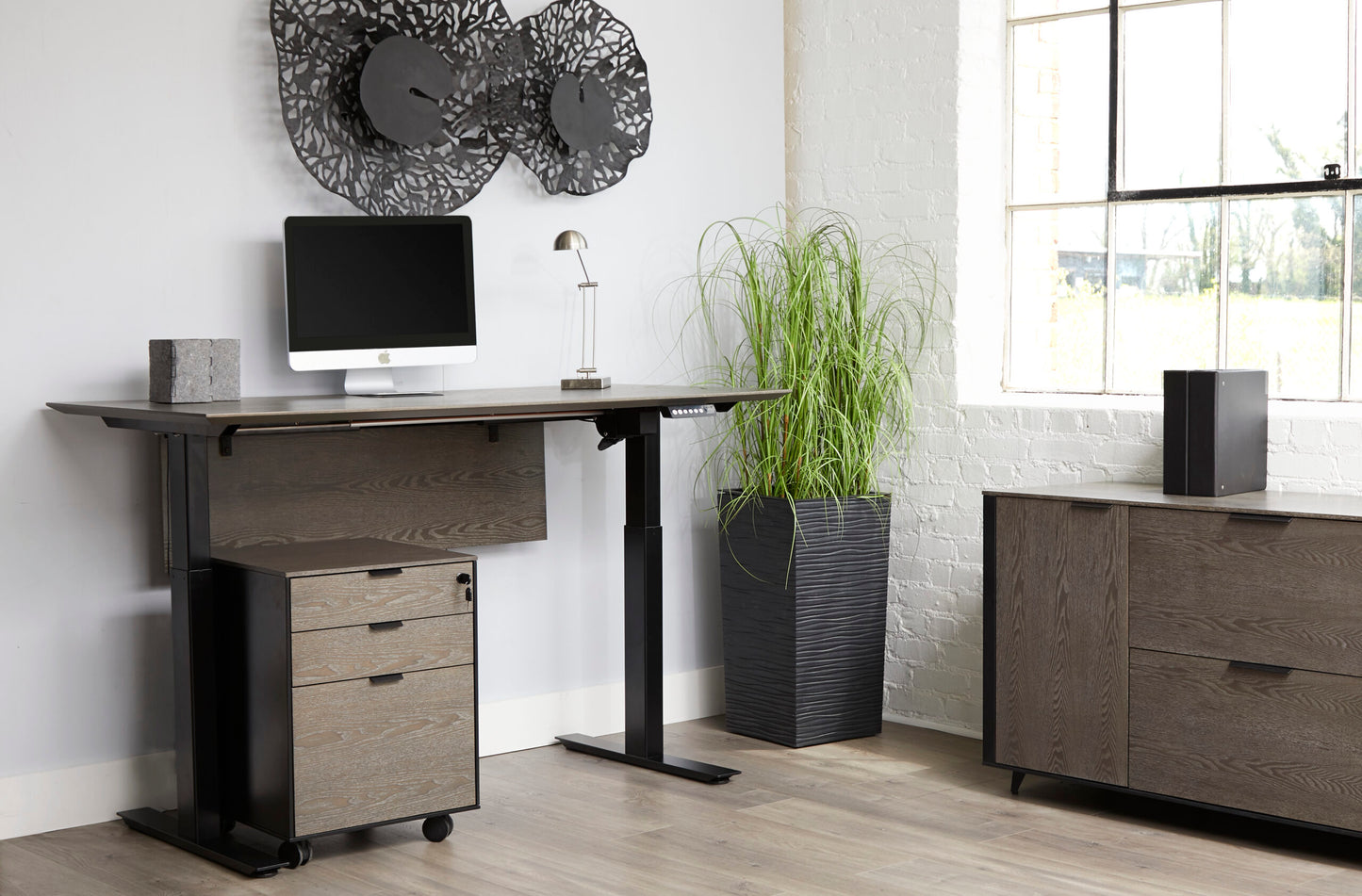 Oslo Electric Standing Desk 52" and 63" in Grey