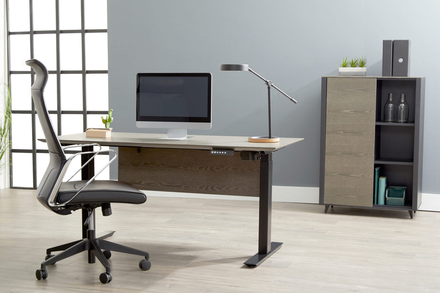 Oslo Electric Standing Desk 52" and 63" in Grey