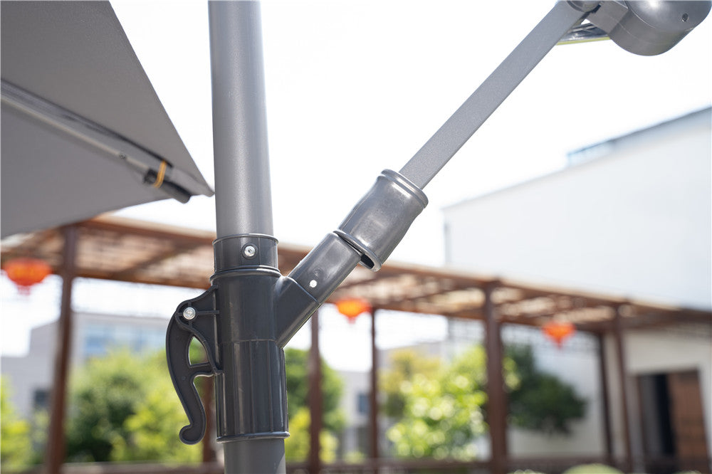 Outdoor Hanging Umbrella with LED Lights  9 and 10 Feet
