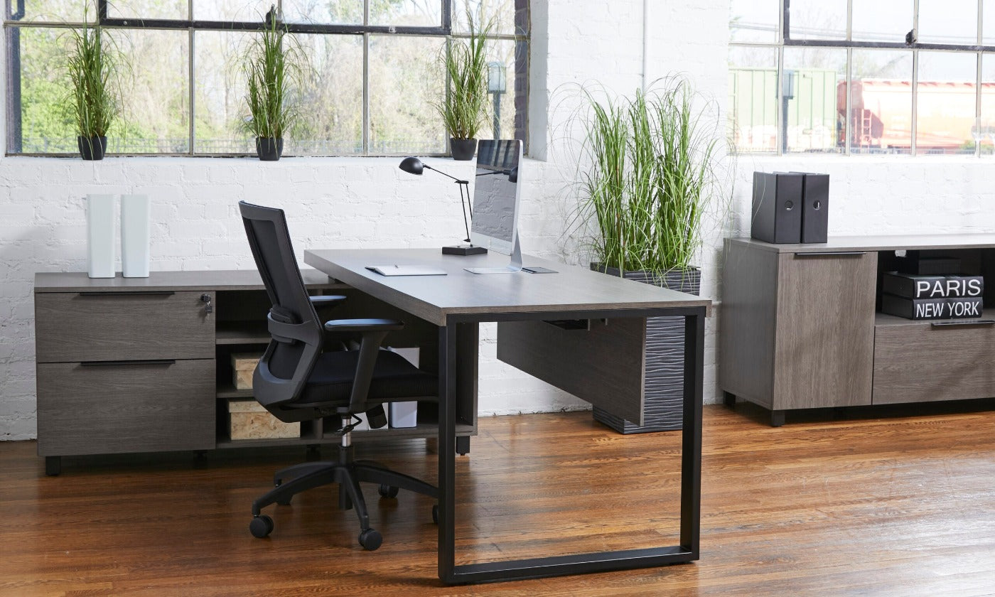 Stavanger 90 Degree Desk with return Cabinet 71" 