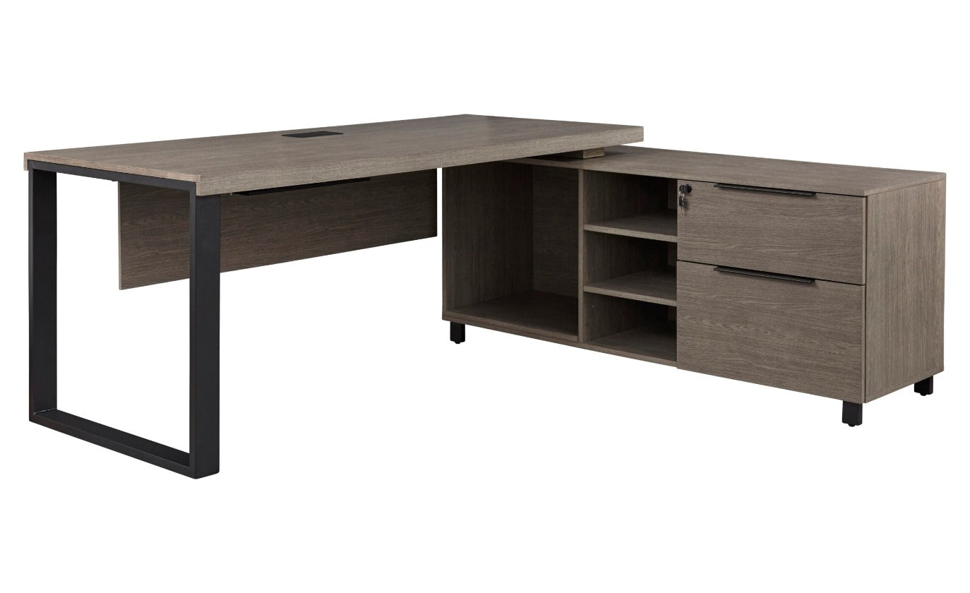 Stavanger 90 Degree Desk with return Cabinet 71" 