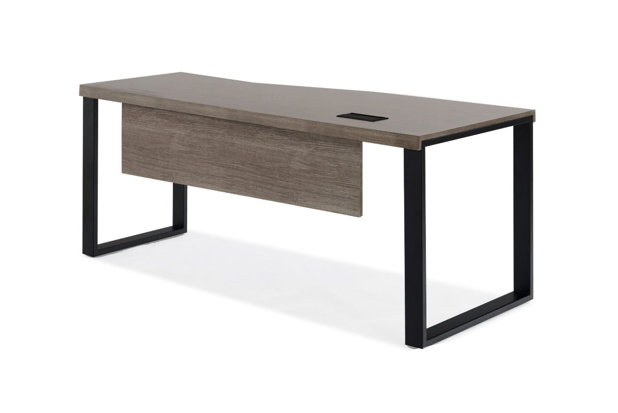 Stavanger Crescent Desk 71" in Dark Grey