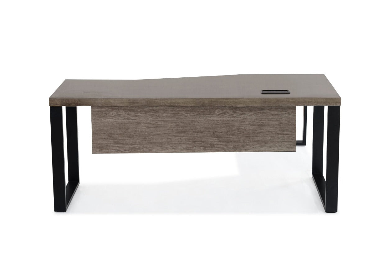 Stavanger Crescent Desk 71" in Dark Grey