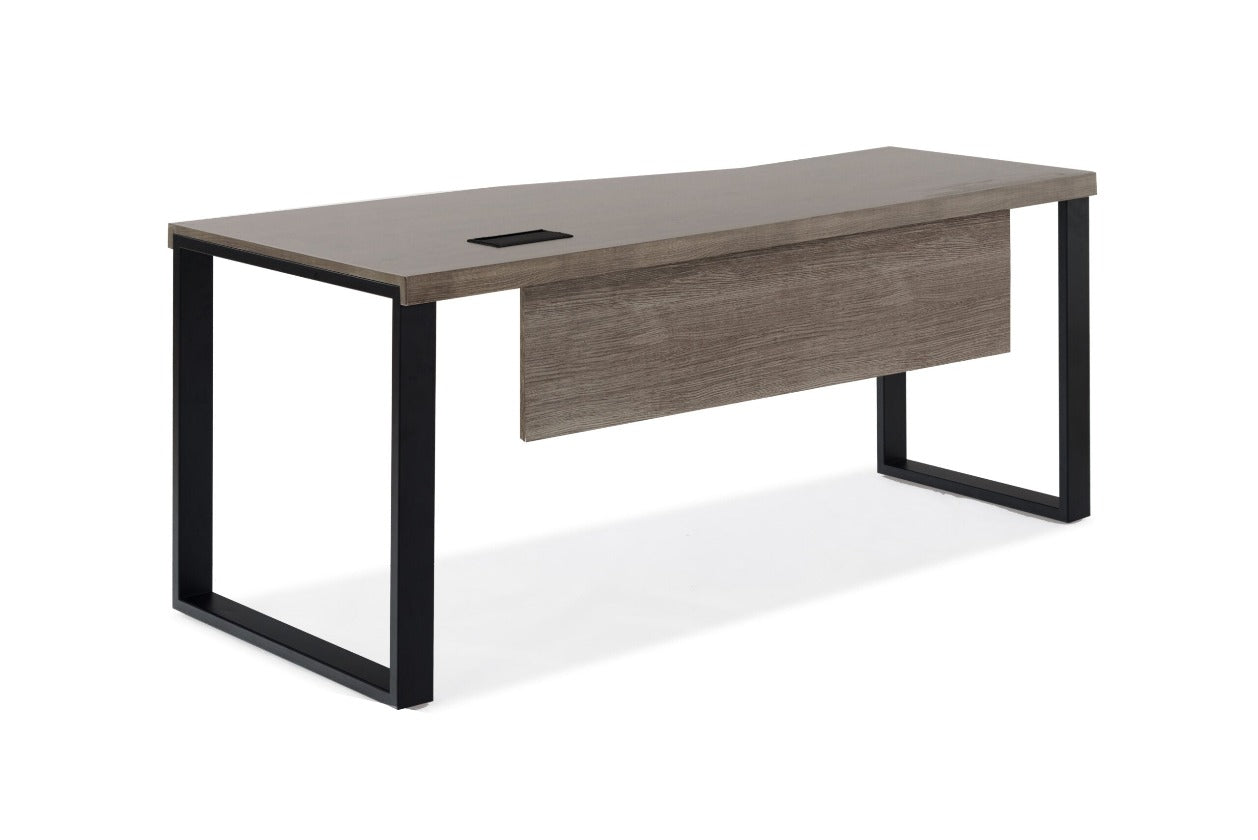 Stavanger Crescent Desk 71" in Dark Grey