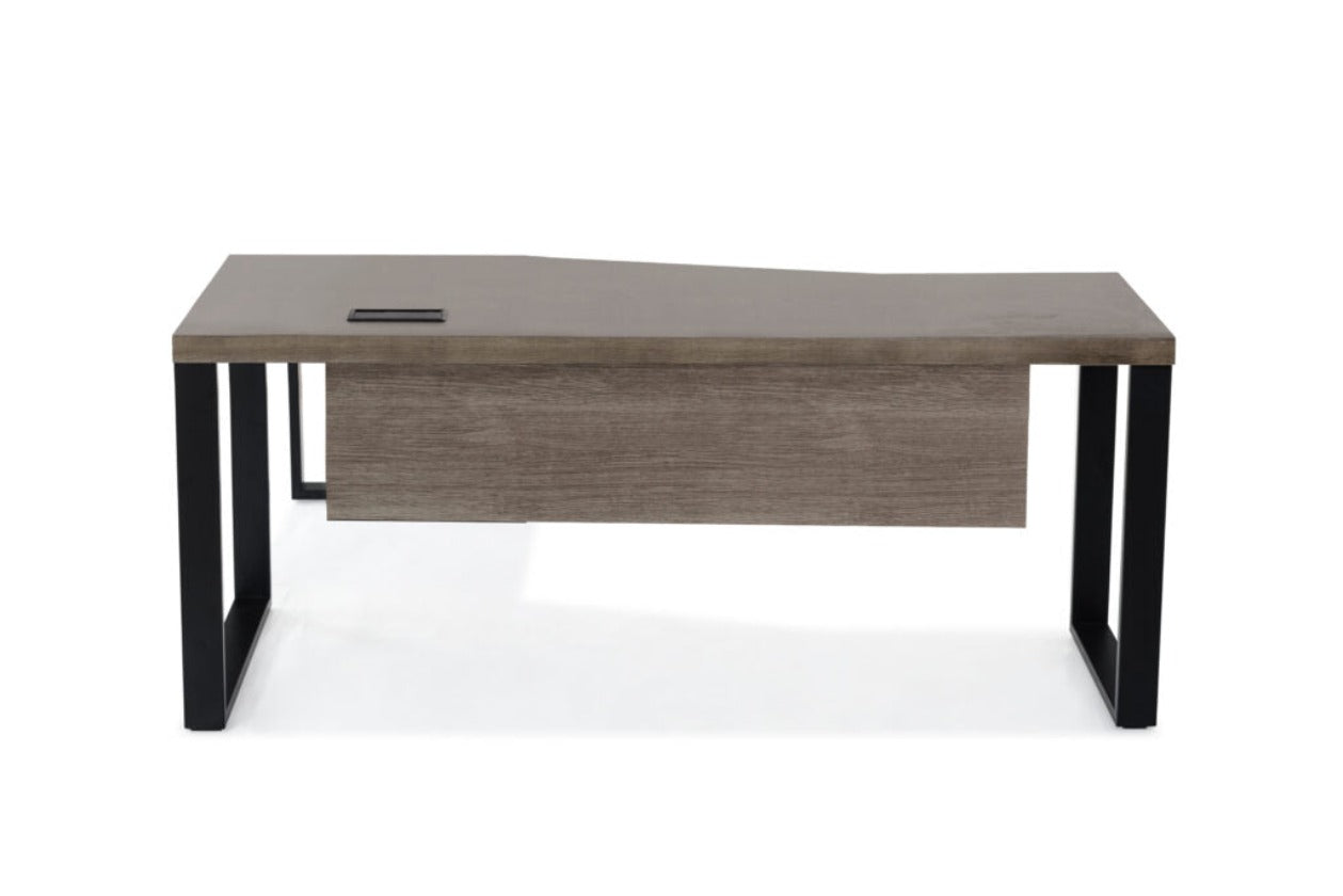 Stavanger Crescent Desk 71" in Dark Grey