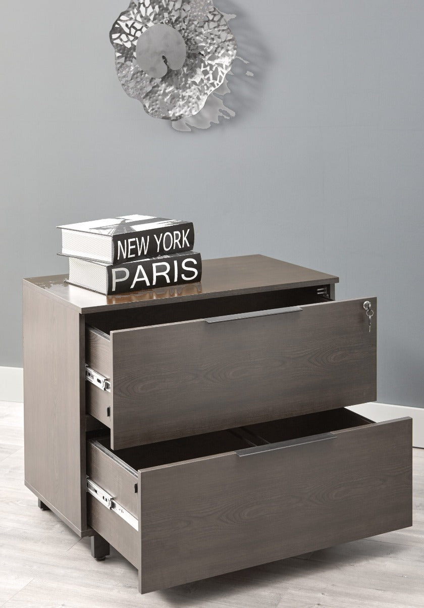 Stavanger Filing Cabinet Storage & Credenza in Dark Grey