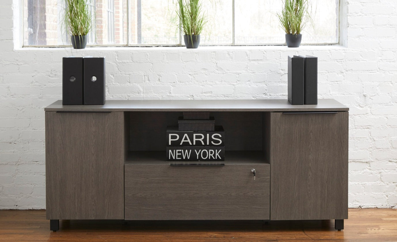 Stavanger Filing Cabinet Storage & Credenza in Dark Grey