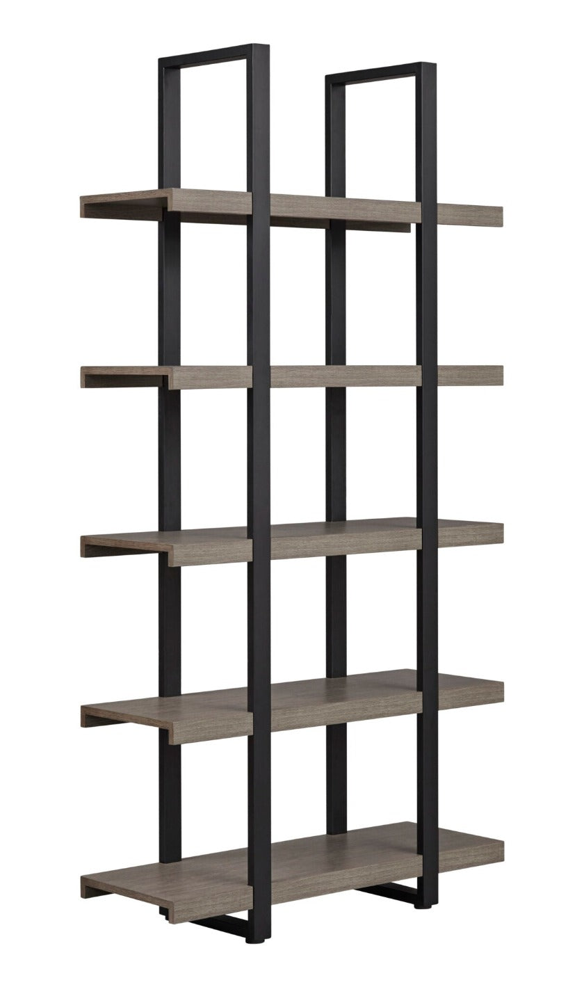 Stavanger Tall and Low Bookcase in Dark Grey