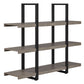Stavanger Tall and Low Bookcase in Dark Grey