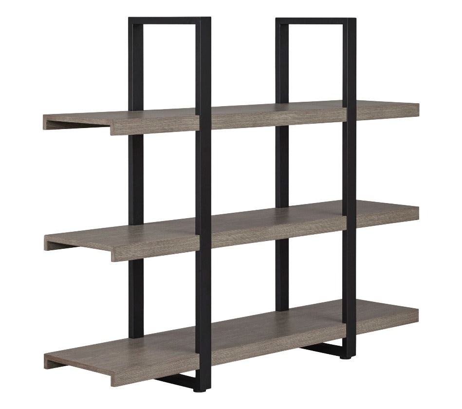 Stavanger Tall and Low Bookcase in Dark Grey