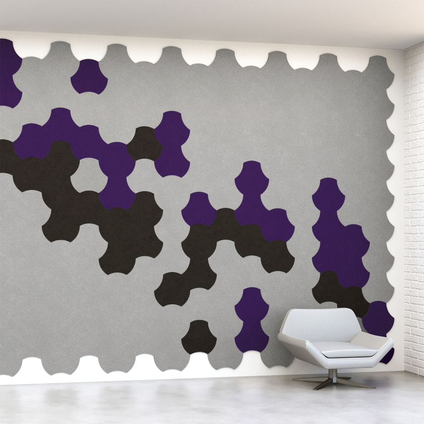 EchoDeco 85% Acoustic Wall Tile Parallelogram Shapes 12" & 24"