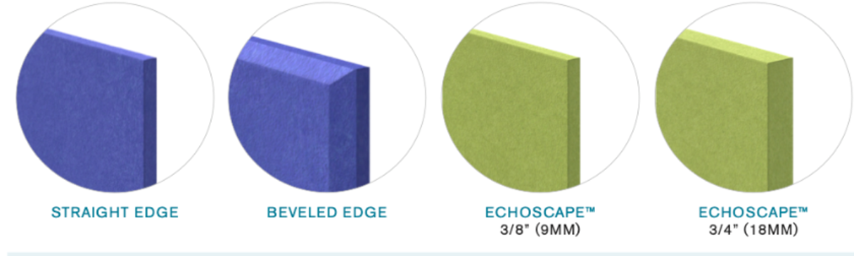 EchoDeco 85% Acoustic Wall Tile Trapezoid & Square Shapes