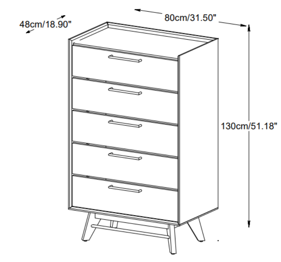 Rainier Double Dresser and High Chest Drawers in White