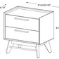 Rainier Night Stand 2 Drawer in Grey