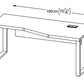 Stavanger Crescent Desk 71" in Dark Grey