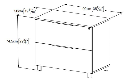 Stavanger Filing Cabinet Storage & Credenza in Dark Grey