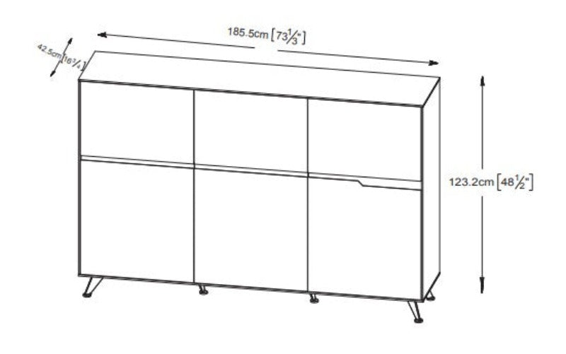 496 Filing Storage Cabinet in Zebrano 73 x 49 Inches