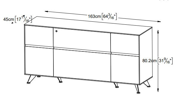 350 Filing Storage Credenza in Grey  63x32"