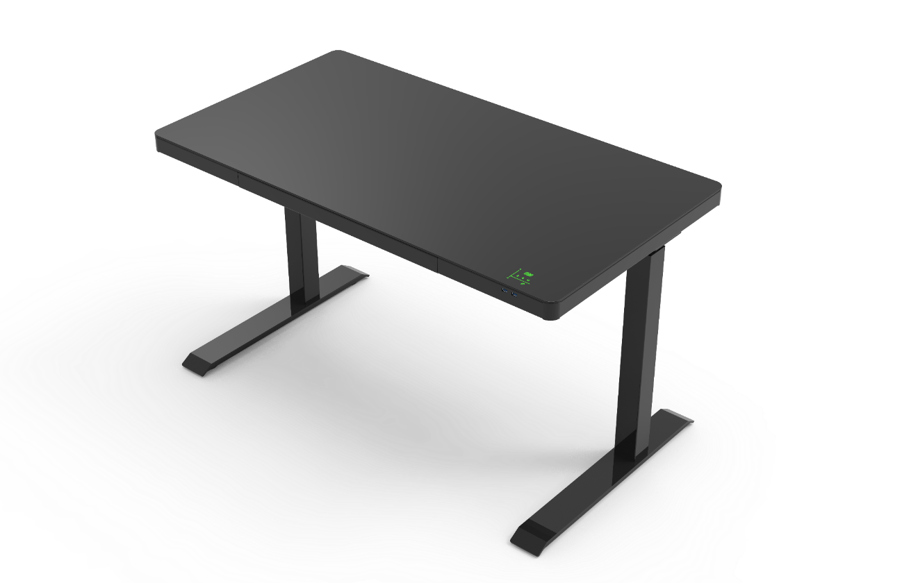 Smart  Electric Standing Desk Glass Top 47” Black and White