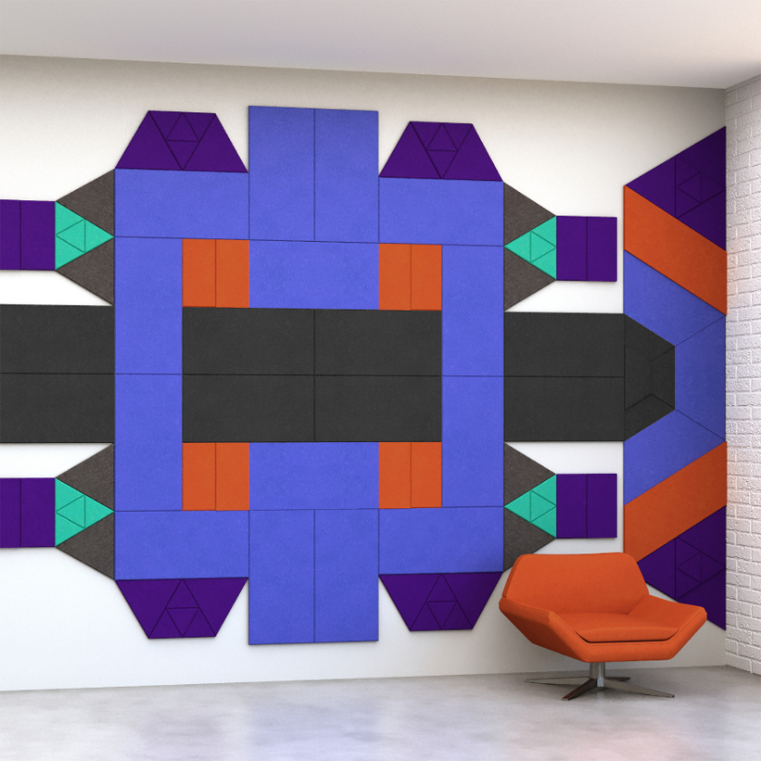 EchoDeco 85% Acoustic Wall Tile Parallelogram Shapes 12" & 24"