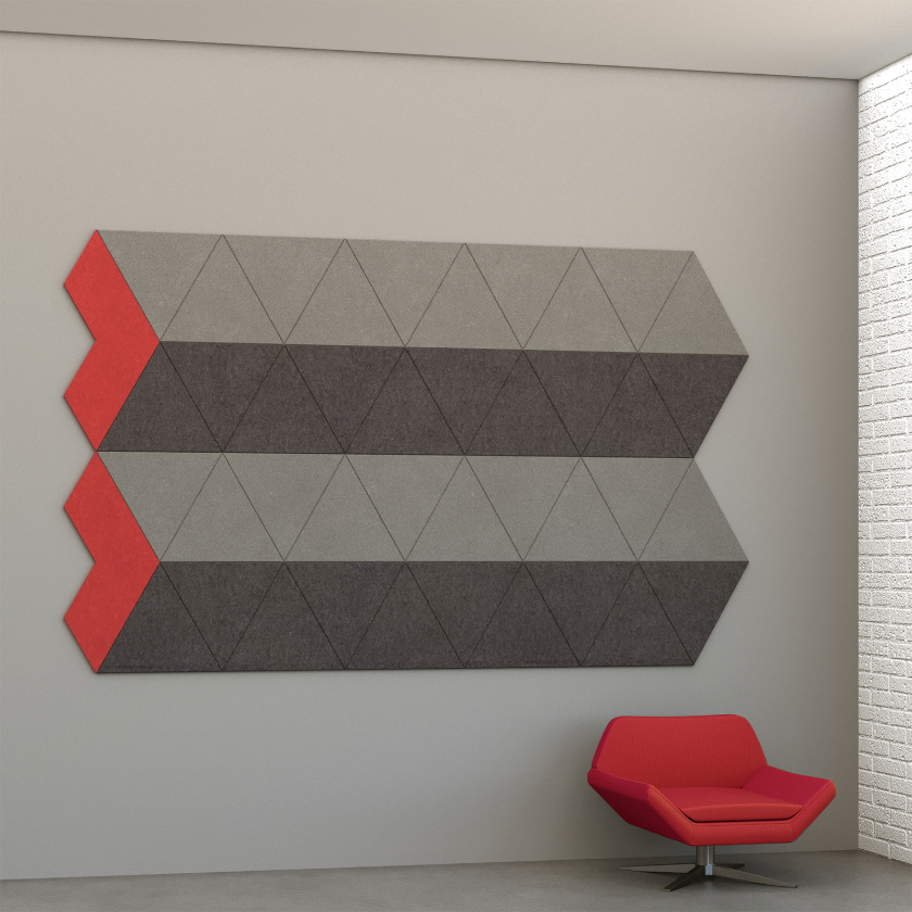 EchoDeco 85% Acoustic Wall Tile Trapezoid & Square Shapes