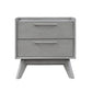 Rainier Night Stand 2 Drawer in Grey