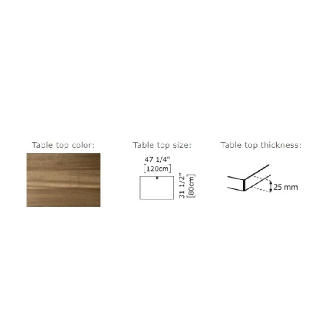 Conset Melamine Tabletop Rectangular 47 to 70 Inches Length