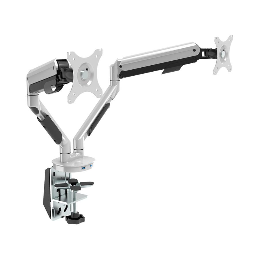 VueLine Single and Dual Adjustable Monitor Mount with USB Port
