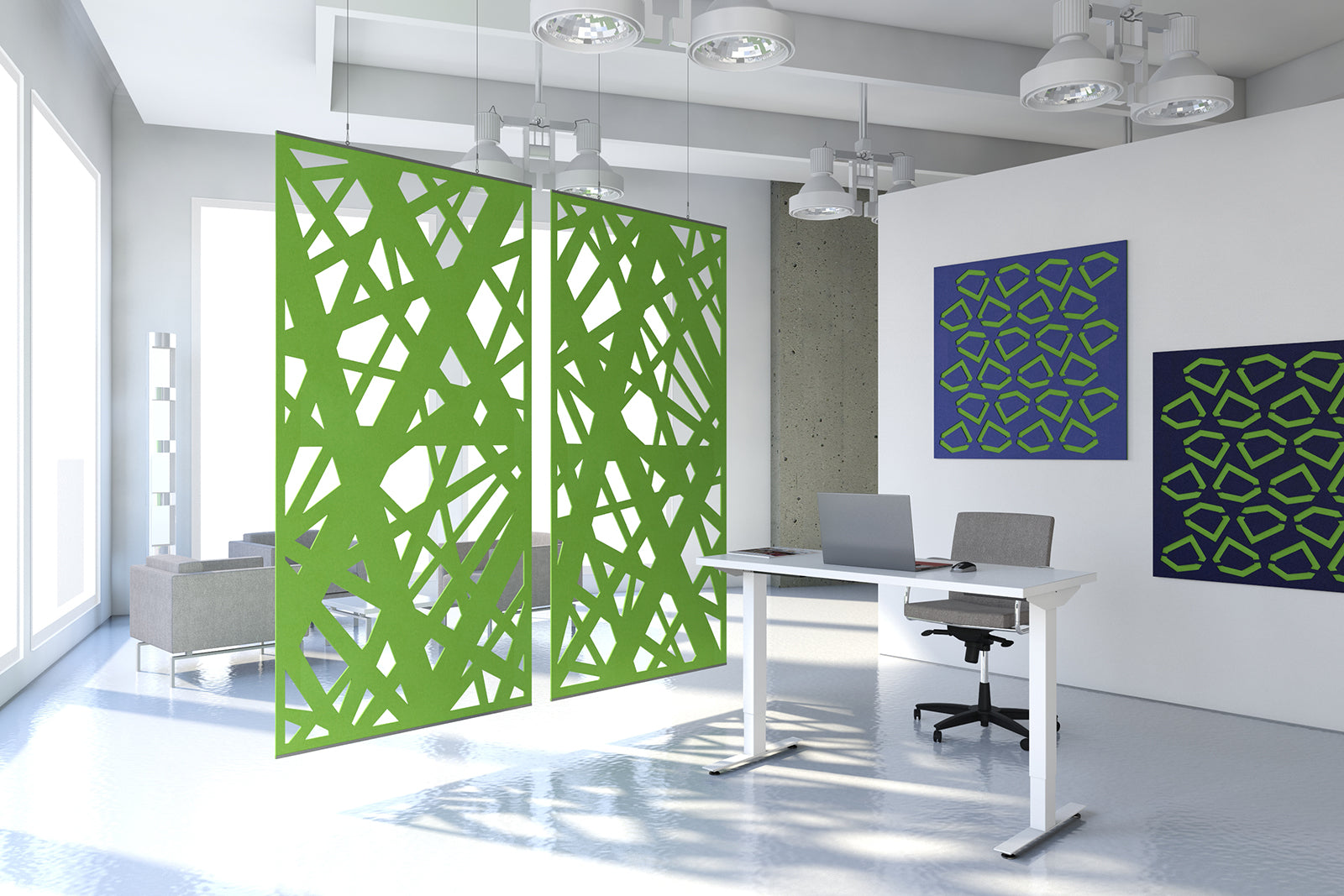 Echodeco 90% Artistic Acoustic Wall Panel Divider 47"w x 94"h