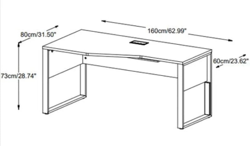 Kalmar Crescent Shape Desk 63" w/ USB and Power Outlets