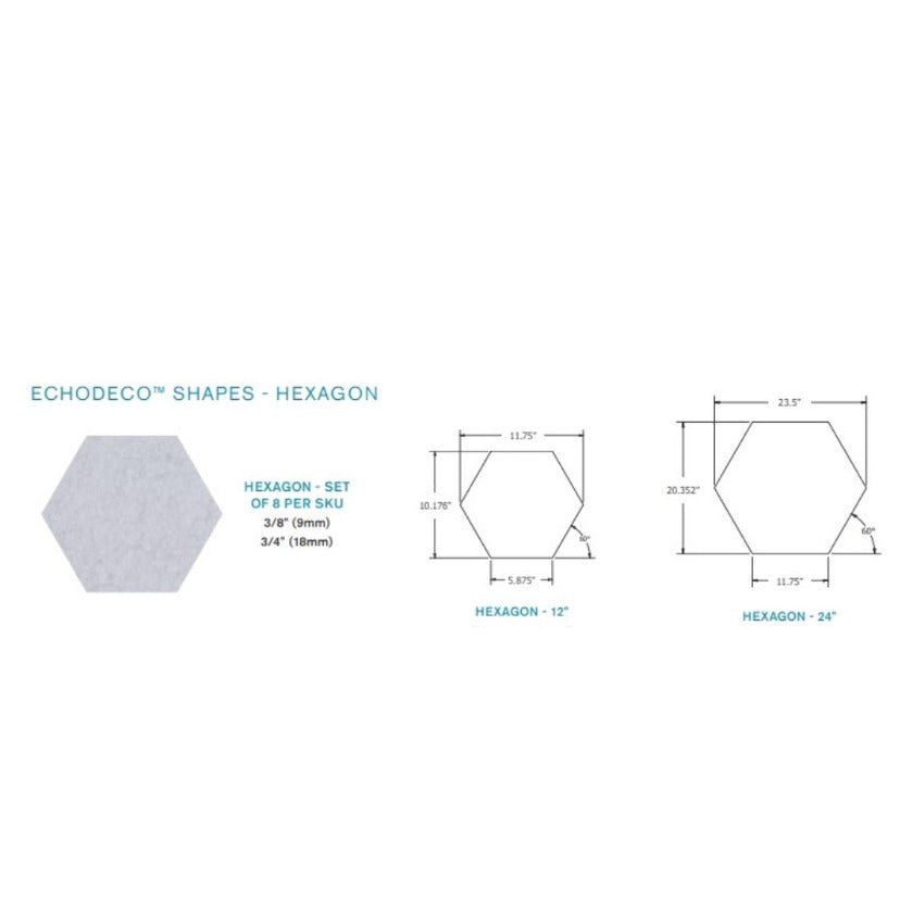 EchoDeco 85% Artistic Acoustic Wall Tiles Hexagon Shape