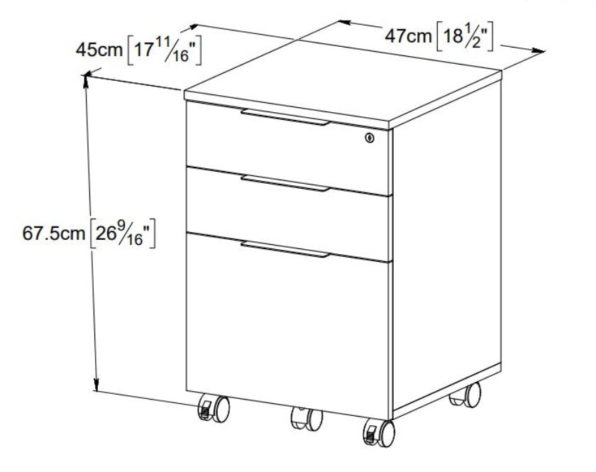 Stavanger Filing Cabinet Storage & Credenza in Dark Grey